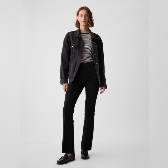 GAP High Rise BiStretch Flare Pants in Black 14 Petite - Picture 3 of 15